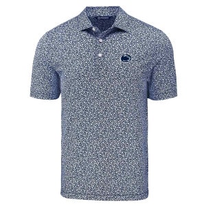 Cutter & Buck polo with navy flora pattern and Penn State Athletic Logo
